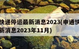 申通快递停运最新消息2023(申通快递停运最新消息2023年11月)